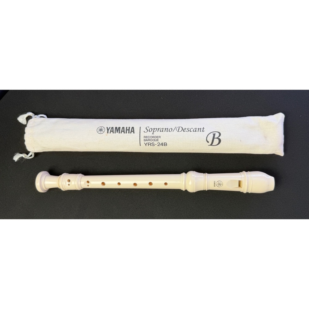 Yamaha YRS-24B Soprano Descant Recorder Baroque Fingering Ivory White Instrument
